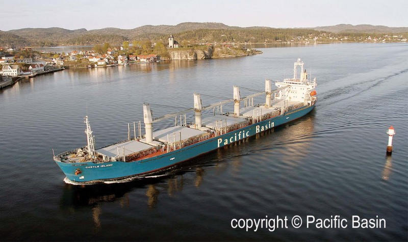 The 17,377gt Castle Island was built in 1997 by Shin Kurushima at Onishi as Atlantic Trader for Ryukou Line. She joined Pacific Basin in 2004.