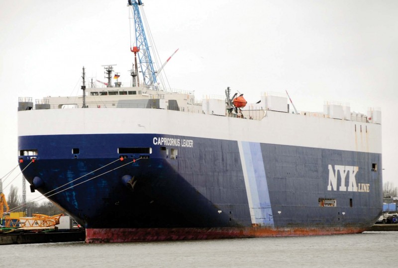 The 61,854gt vehicle carrier Capricornus Leader of NYK in the Nordhafen.