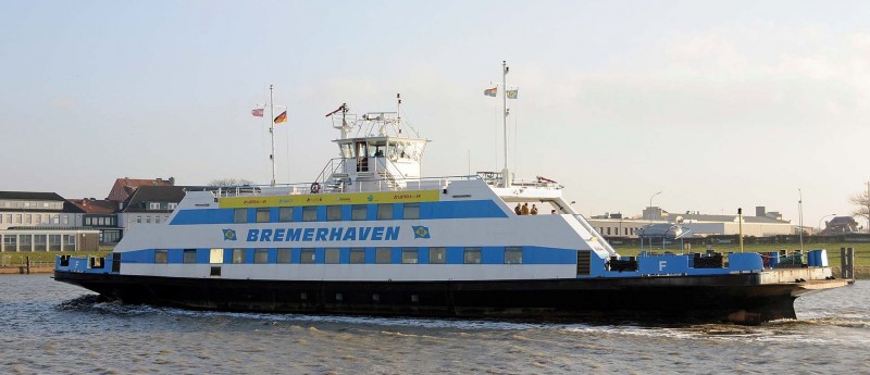 One of the two ferries that cross the River Weser to Nordenham is the Bremerhaven.