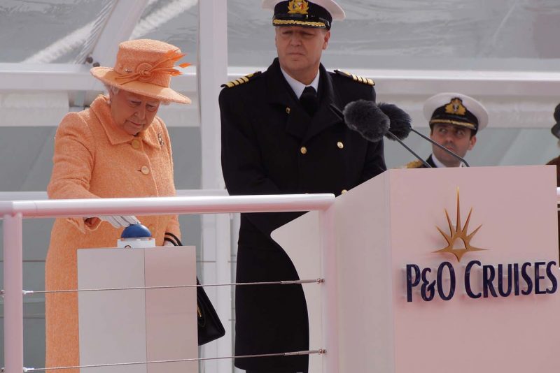 Her Majesty the Queen at the naming ceremeny