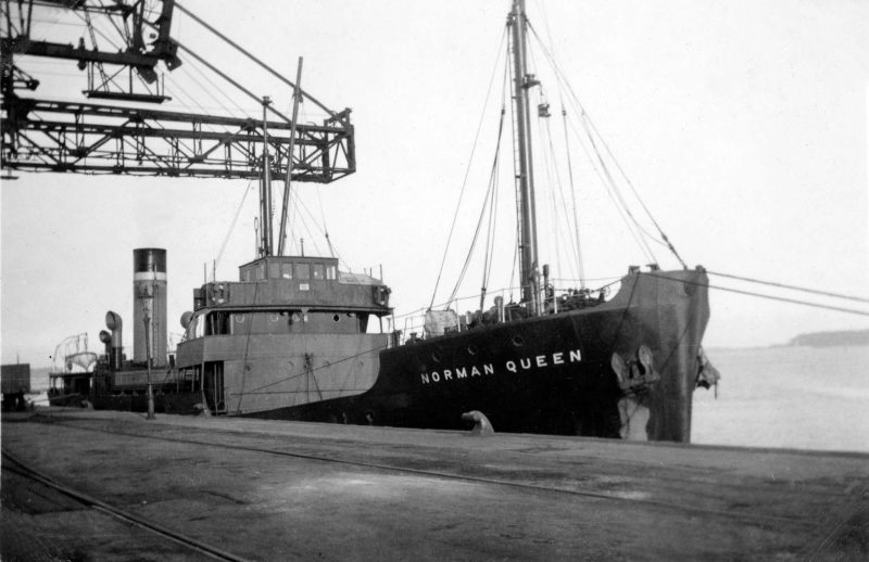 The 957grt Norman Queen of British Channel Islands Shipping at Poole in May 1939. She was built in 1938 by Burntisland Shipbuilding. She was torpedoed and sunk off Cromer on 8th March 1941.