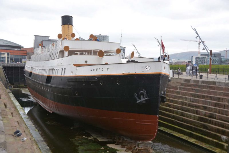 The Nomadic is back home in the Hamilton Graving Dock.